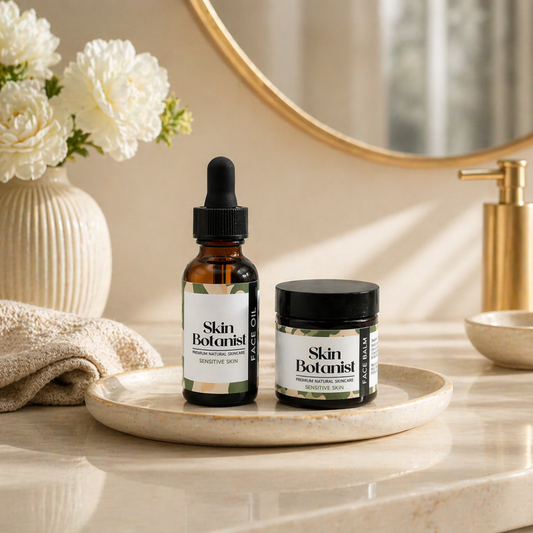 Skin Botanist Calm & Restore Face Ritual — fragrance-free face oil and face balm for sensitive skin
