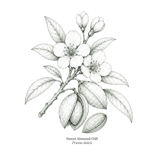 Sweet almond oil ingredient illustration
